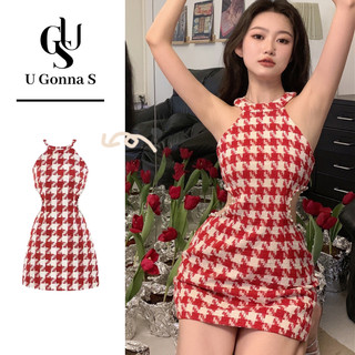 Đầm U GONNA S dệt kim sát nách cổ tròn khoét lỗ ôm dáng siêu mềm mại phong cách cổ điển thanh lịch quyến rũ dành cho nữ