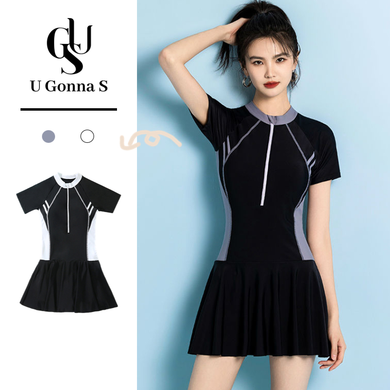 U Gonna S Bikini Đồ bơi Phụ nữ Bikini Bãi biển Set Áo tắm 2 màu ngắn tay áo jumpsuit Sexy Đồ lót lót Thiết kế Hàn Quốc đơn giản Thời trang thể thao Thanh lịch Màu Stretch 2023