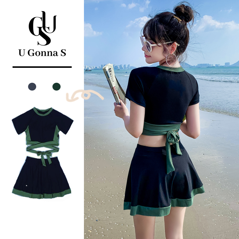 Set đồ bơi bikini U GONNA S hai mảnh đi biển hở eo lưng cao thời trang Hàn Quốc quyến rũ 2023 dành cho nữ