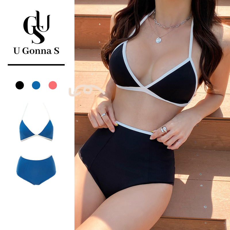 U Gonna S Trang chủ Phụ nữ Bãi biển Set Sexy 3 màu Swimwear Không tay 3 màu 2 mảnh với Vin Áo ngực lót Thiết kế thể thao đơn giản Màu đàn hồi Hàn Quốc Thời trang 2023