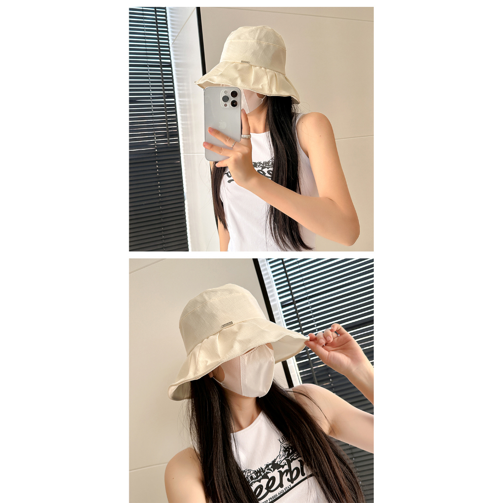 Nón Tai Bèo Vành Rộng Xếp Ly Thời Trang Xuân Hè Phong Cách Hàn Quốc Cho Nữ