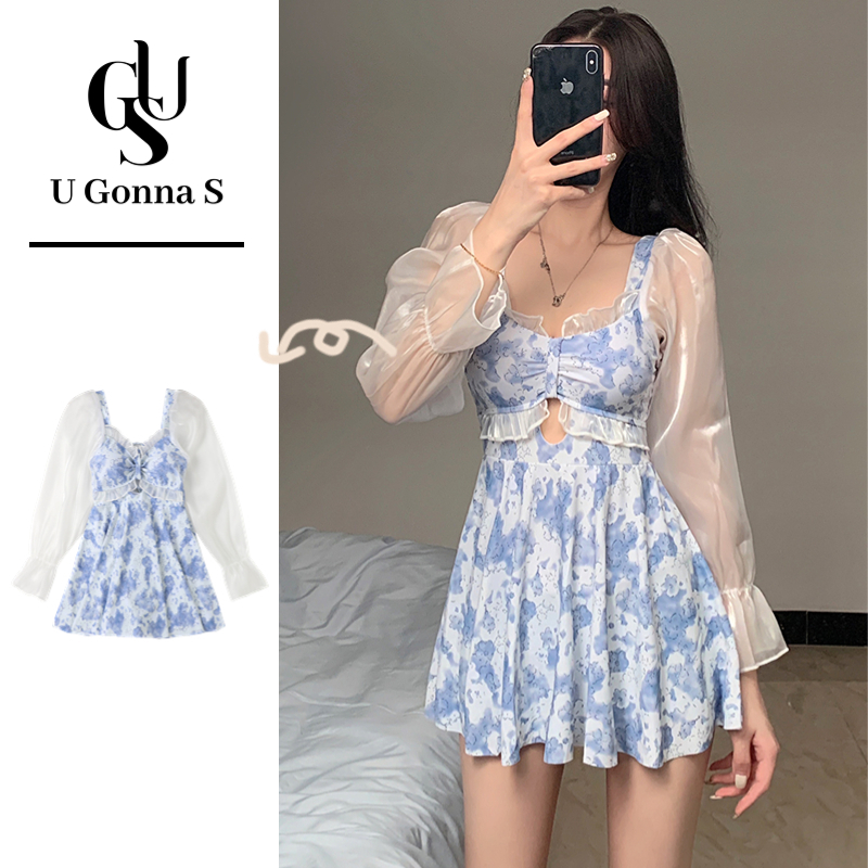 U Gonna S Bikini Đồ bơi Dài tay áo của phụ nữ Áo tắm Sexy Text Bra Pad Đơn giản Thời trang Thanh lịch Hàn Quốc Thiết kế Màu Trang chủ 2023