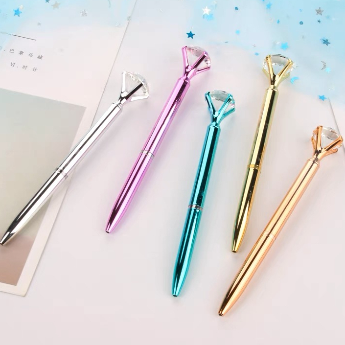 Bút Bi Pha Lê Kim Cương Lớn Ngòi 1.0mm Làm Quà Tặng Cho Học Sinh Kèm 1 Bút Bi