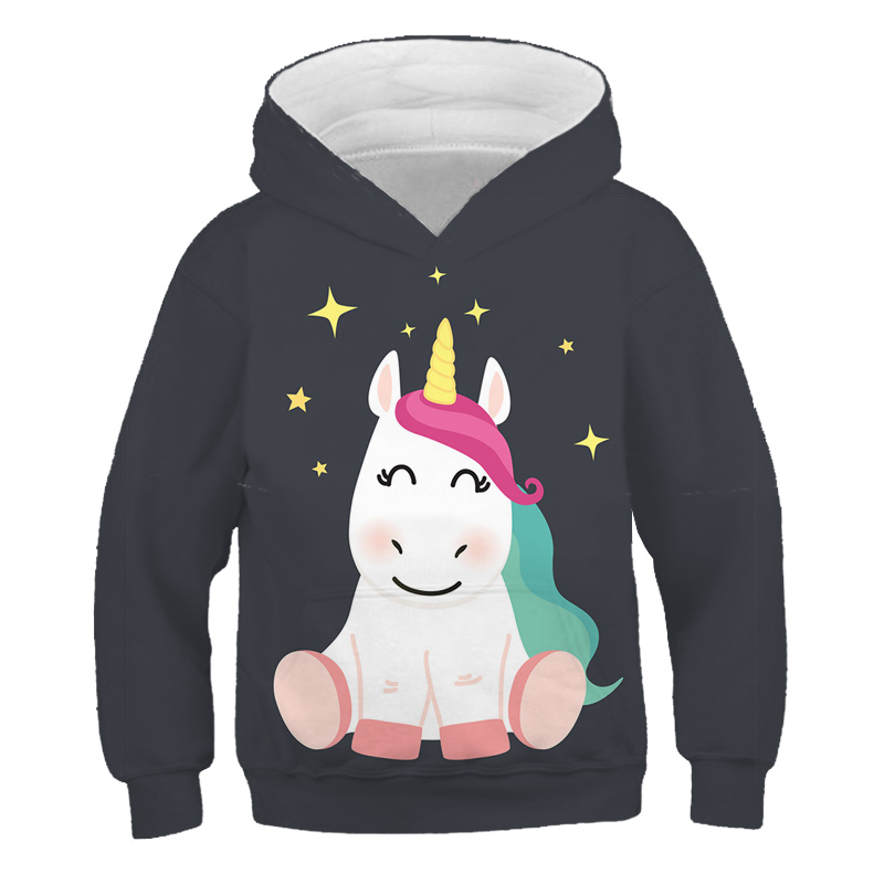Áo Hoodie Thể Thao In Hình Kỳ Lân Hoạt Hình Mẫu Mới 2023 Thời Trang Thường Ngày Cho Bé Trai Và Bé Gái