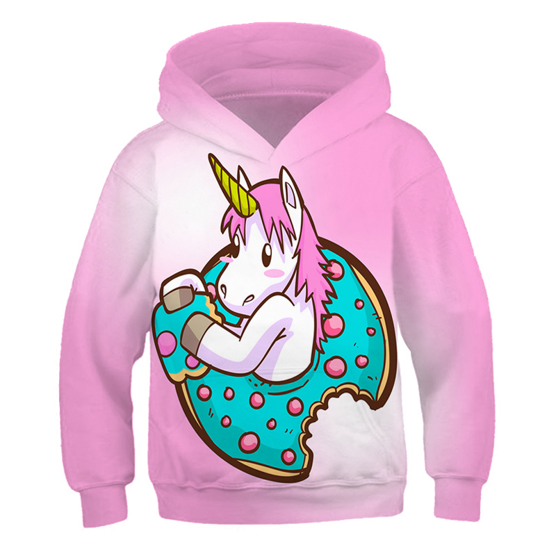 Áo Hoodie Thể Thao In Hình Kỳ Lân Hoạt Hình 3D Dành Cho Trẻ Em