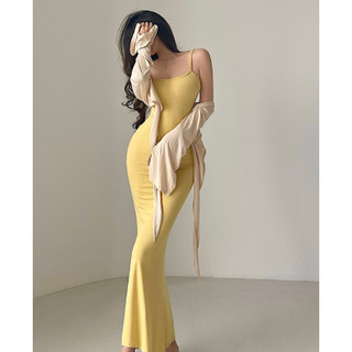 Nâng lưng lồi phía trước ~ Châu Âu Mỹ Pure Desire Ren Đầm Skinny Gợi Cảm Slim-fit Ôm Hơn Nhìn Váy Dài Đuôi Cá Váy Dài Co Giãn hông Váy Dài Váy Một Mảnh Hot Girl Shou