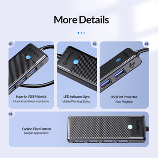 Orico USB 3.0 HUB Type C Bộ chia 4 cổng Bộ chuyển đổi USB HUB Dock mở rộng Bộ chuyển đổi OTG (PAPW4A)