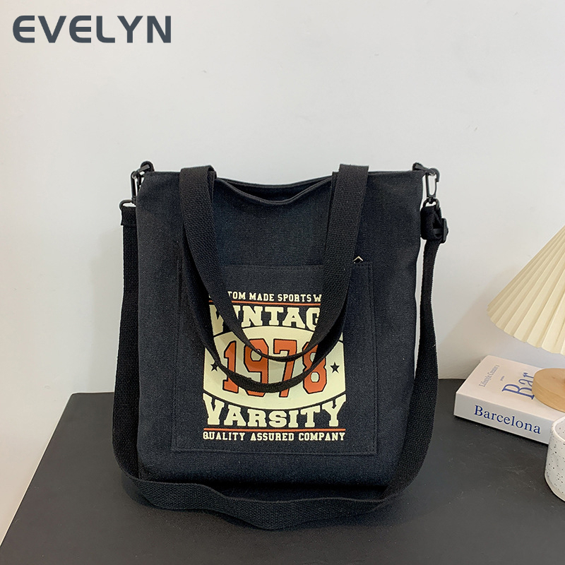 Túi Xách canvas Sức Chứa Lớn In Họa Tiết Thời Trang Cho Nữ