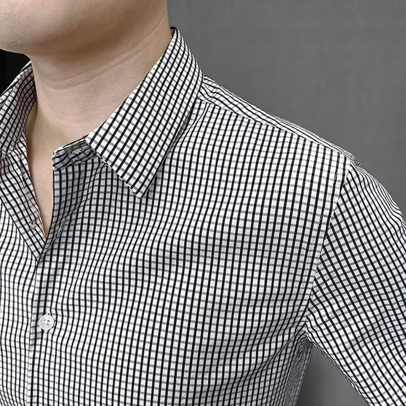 Áo Sơ Mi Nam Tay Lửng Họa Tiết Caro Phong Cách Hàn Quốc Thời Trang Mùa Hè Mới Cỡ M-4XL