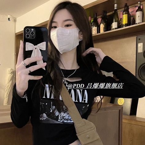 COZOK Áo Thun Tay Dài Dáng Ngắn Phong Cách Retro Thời Trang Cho Nữ