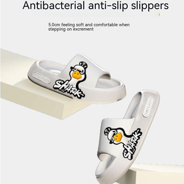 Dép Đế Dày 5.0CM Bằng EVA Silicon Chống Trượt Họa Tiết Vịt Hoạt Hình Mới Dành Cho Nam Nữ Đi Trong Nhà / Ngoài Trời