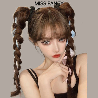 Tóc giả tết bím MISS FANCY tóc giả kẹp đuôi ngựa tóc giả highlight 60cm tóc giả bím 2 bên