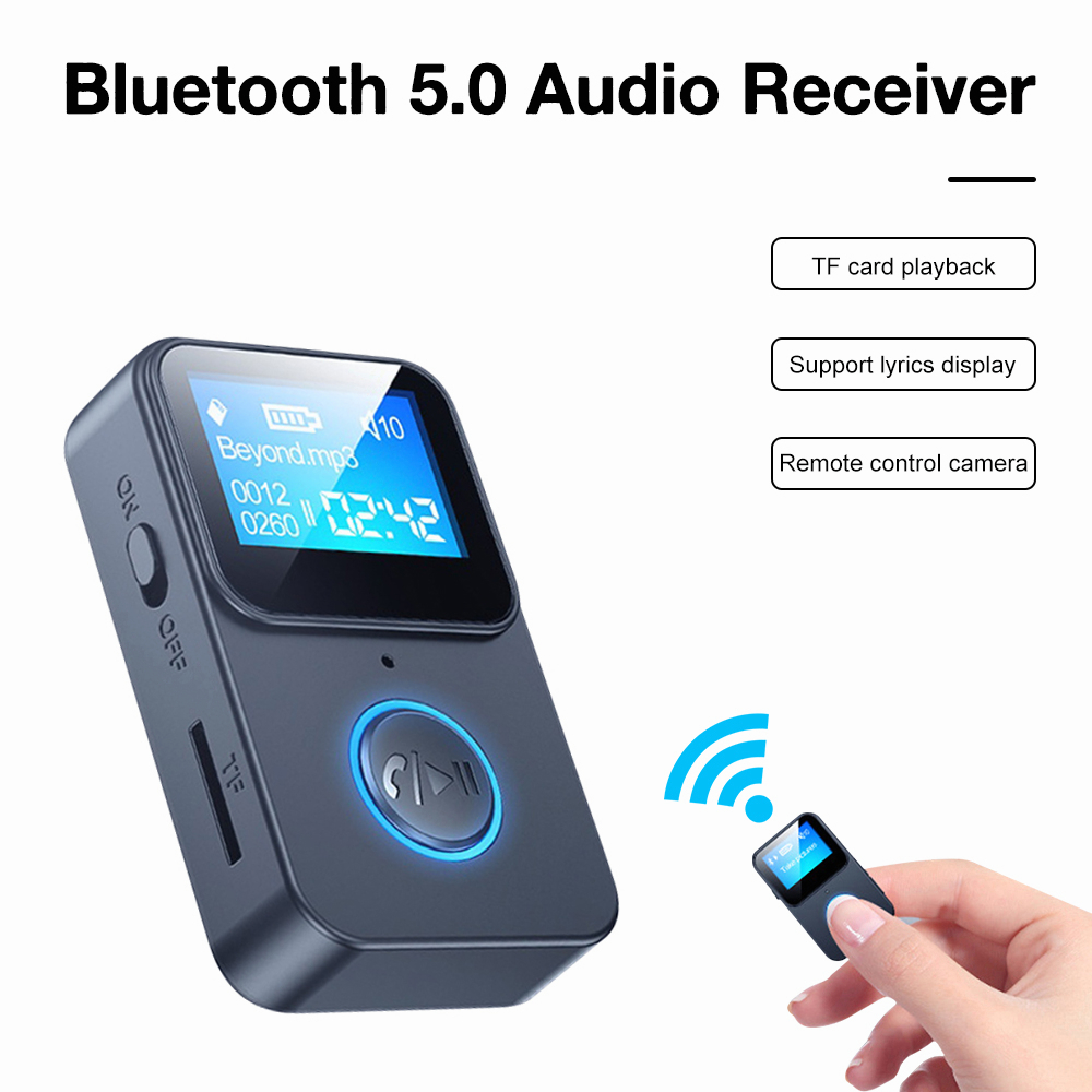 Máy nghe nhạc MP3 VIRWIR mini kiêm đầu nhận tín hiệu bluetooth có điều khiển từ xa chụp ảnh tiện lợi