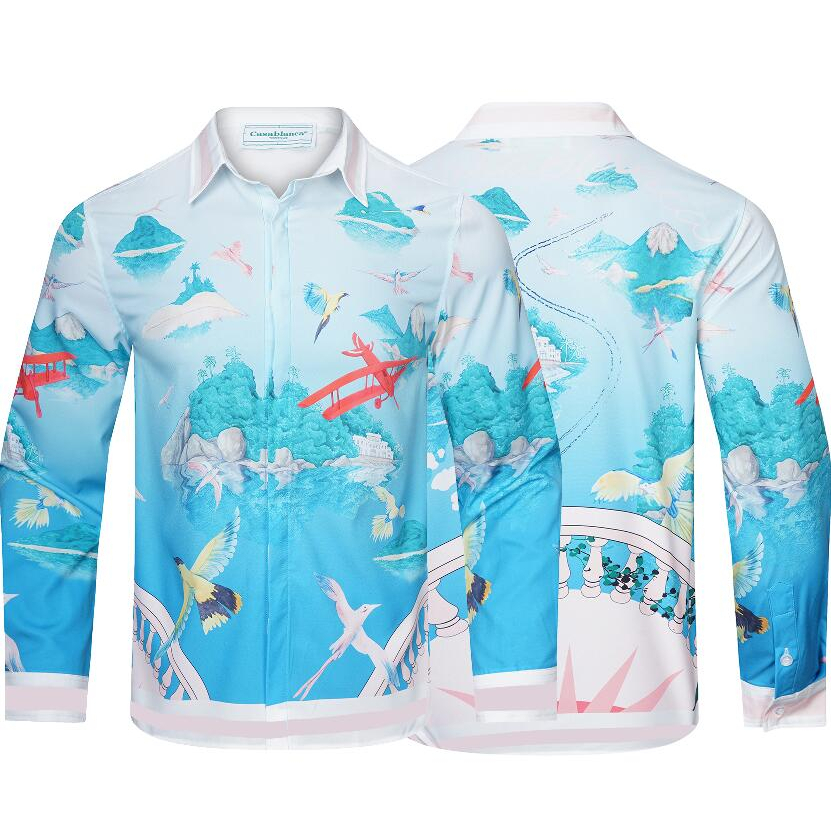 Áo Sơ Mi cotton Dài Tay Có Thể Đảo Ngược In Họa Tiết Casablanca Thời Trang Cho Nam Và Nữ