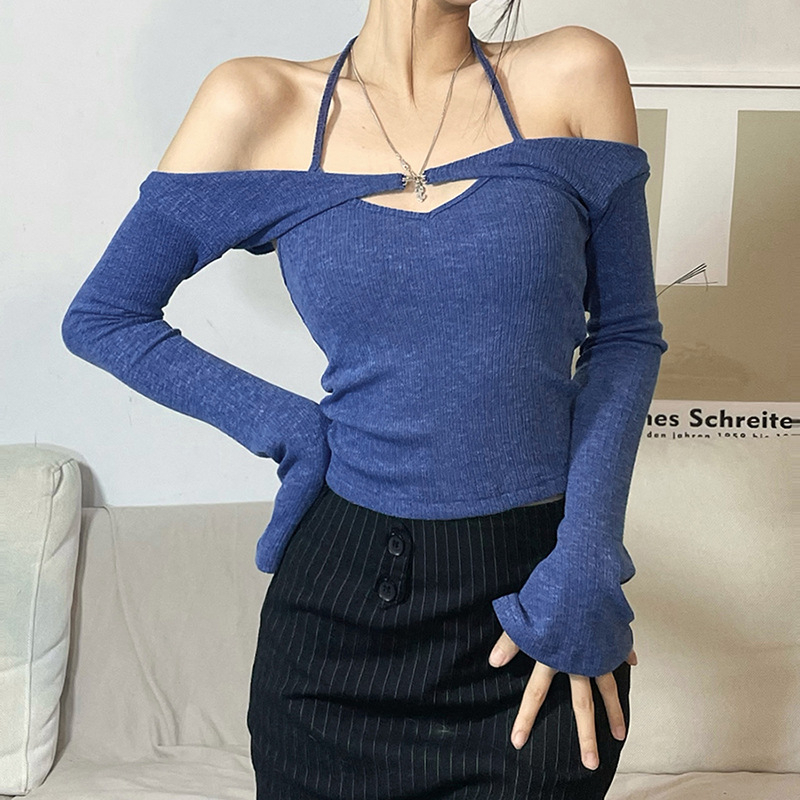 Áo Thun Tay Ngắn Hở Vai Màu Trơn Thời Trang Dành Cho Nữ