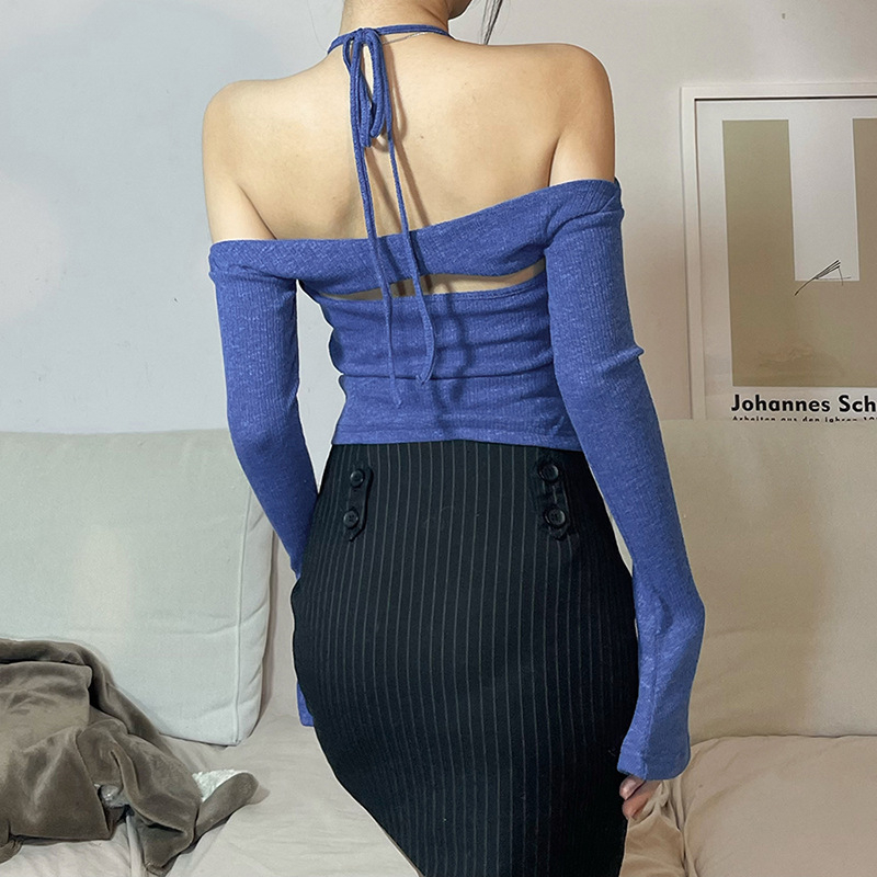 Áo Thun Tay Ngắn Hở Vai Màu Trơn Thời Trang Dành Cho Nữ