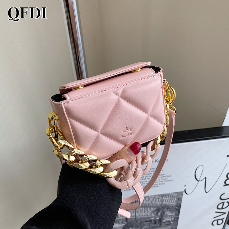 QFDI Túi Đeo Chéo Bằng acrylic Phối Dây Xích Thời Trang Mới Cho Nữ