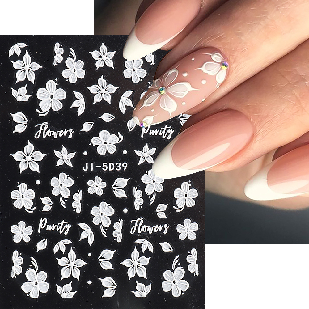 Miếng Dán Trang Trí Móng Tay Hình Hoa Anh Đào 5D