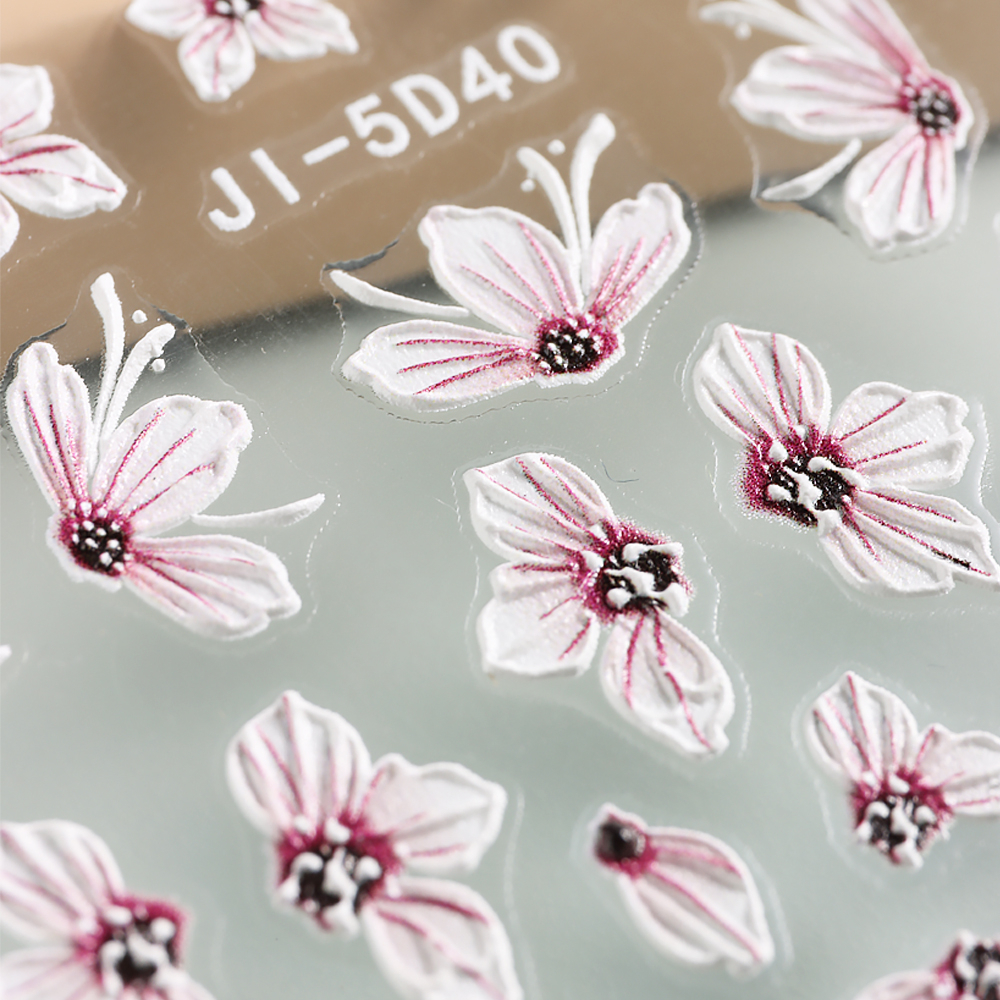 Miếng Dán Trang Trí Móng Tay Hình Hoa Anh Đào 5D