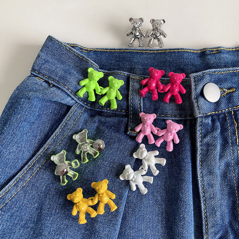 Thắt Lưng Không Cần Đóng Nút Bằng Kim Loại Tạo Hình Gấu Mới Không Cần Đóng Đinh Có Thể Tháo Rời Kích Thước Eo Thay