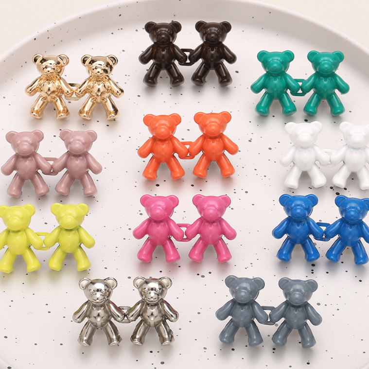 Thắt Lưng Không Cần Đóng Nút Bằng Kim Loại Tạo Hình Gấu Mới Không Cần Đóng Đinh Có Thể Tháo Rời Kích Thước Eo Thay