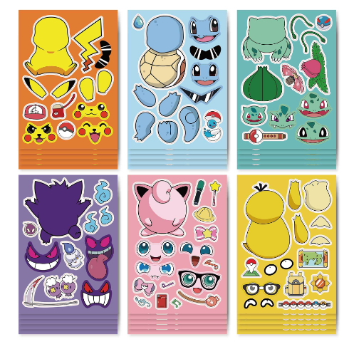 1 mảnh Pokemon DIY Splice Creative Stickers Pikachu Creative Stickers Psyduck Puzzle Stickers Hướng dẫn sử dụng Stickers Đảng Stickers Sinh viên Văn phòng phẩm Quà tặng
