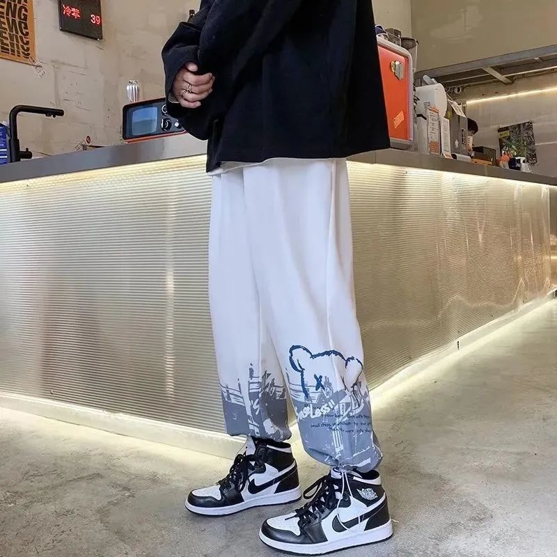 Quần Dài Thể Thao Dây Rút Dáng Rộng Phong Cách Hong Kong Thời Trang Mùa Thu Mới Cho Nam