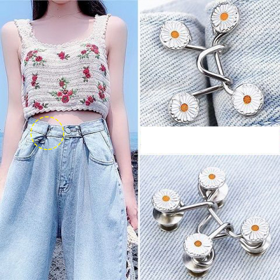 Kẹp Thắt Lưng Có Thể Điều Chỉnh Hình Hoa Cúc Nhỏ Dễ Thương Cho Quần Jean / Quần Jean