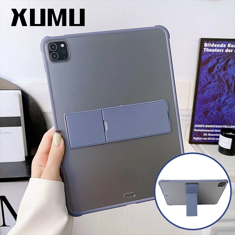 Xumu 2in1 Transparent Matte Holder Stand Case For iPad Pro 11 12.9 2022 Air 5 Air 4 10th 10.9 Air 3 10.5 9.7 7th 8th 9th gen 10.2 Mini 6 All inclusive Soft Edge Shockproof Tablet Protective Cover Casing