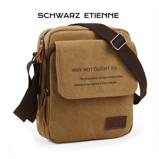  Schwarz ETIENNE Túi Đeo Chéo Một Bên Vai Bằng Vải Canvas Thời Trang Phong Cách Anh Quốc Giản Dị Dành Cho Nam 