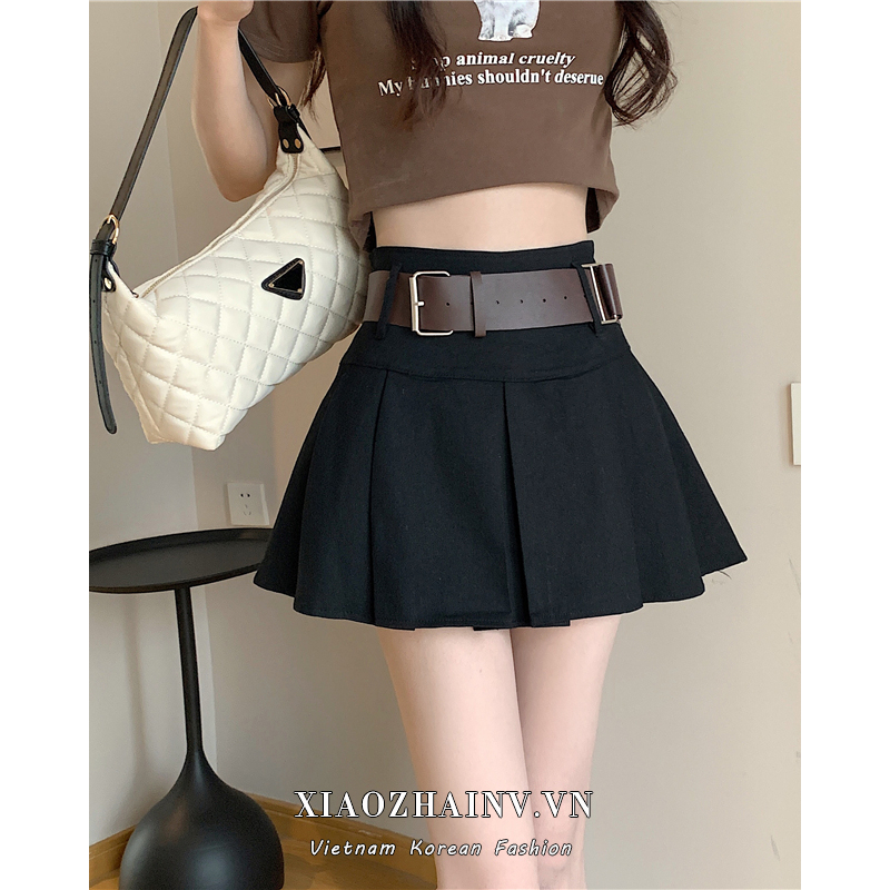Xiaozhainv Chân Váy Chữ A Lưng Cao Phong Cách retro Thời Trang Cho Nữ