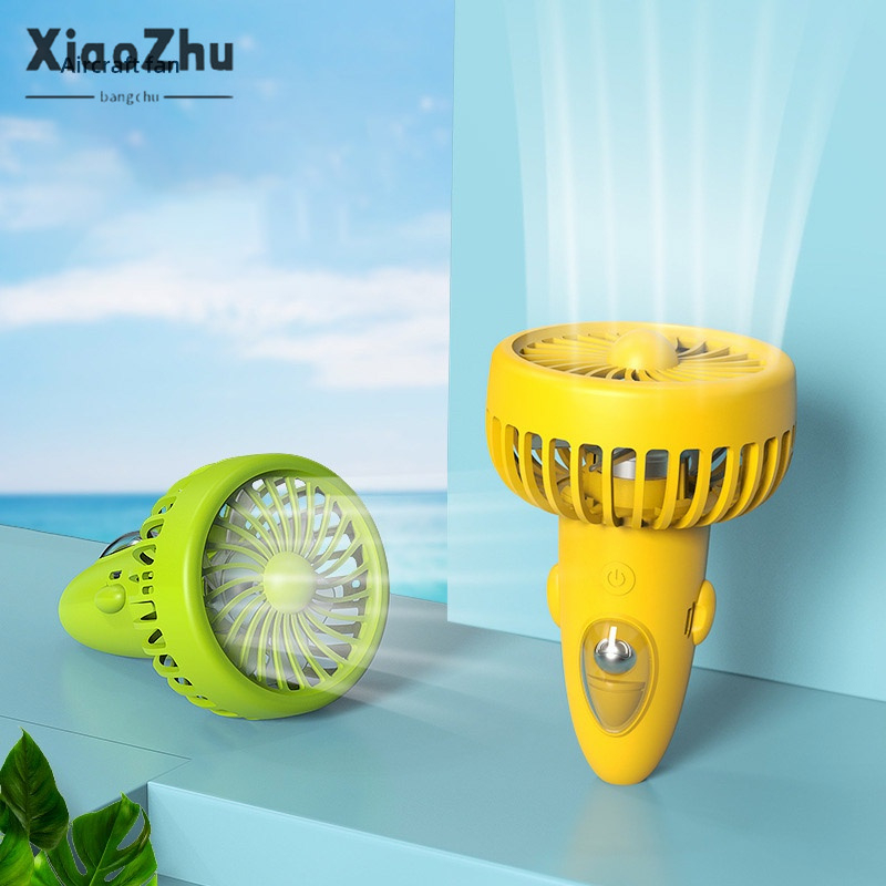 xiaozhubangchu Quạt Điện Mini Cầm Tay Kiểu Hoạt Hình Xinh Xắn Tiện Dụng