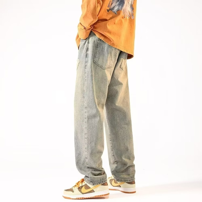 Quần Jean Dài Ống Suông Thiết Kế Giản Dị Thời Trang Mùa Xuân Nhật Bản Dành Cho Nam