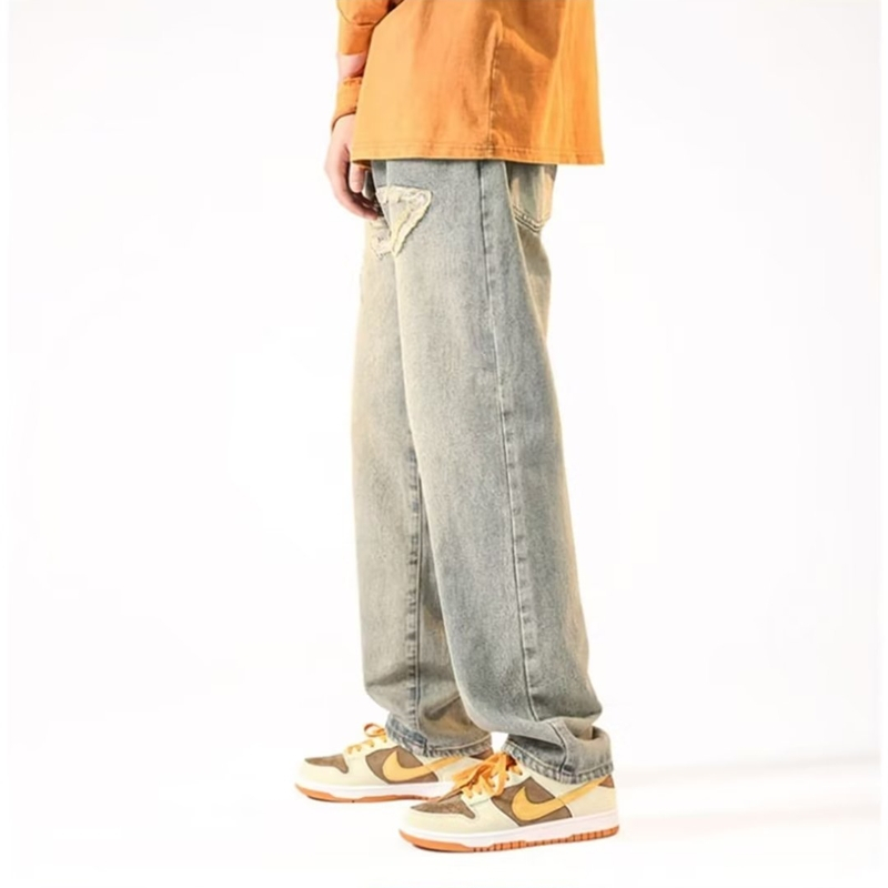 Quần Jean Dài Ống Suông Thiết Kế Giản Dị Thời Trang Mùa Xuân Nhật Bản Dành Cho Nam