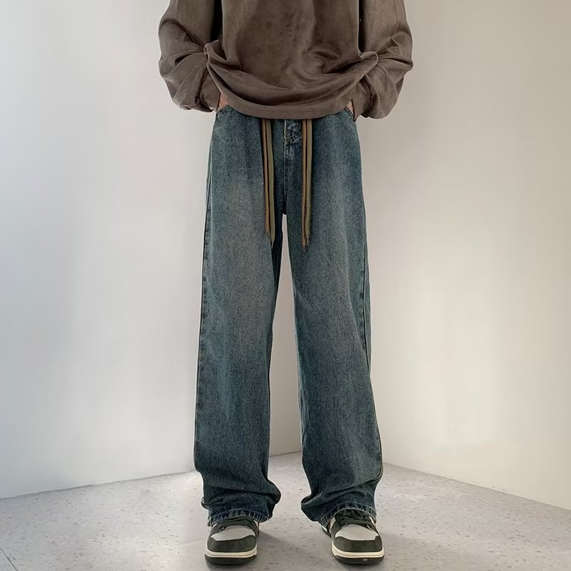 Quần Jean Ống Rộng Thời Trang Xuân Thu Cá Tính Dành Cho Nam / Size S-3xl