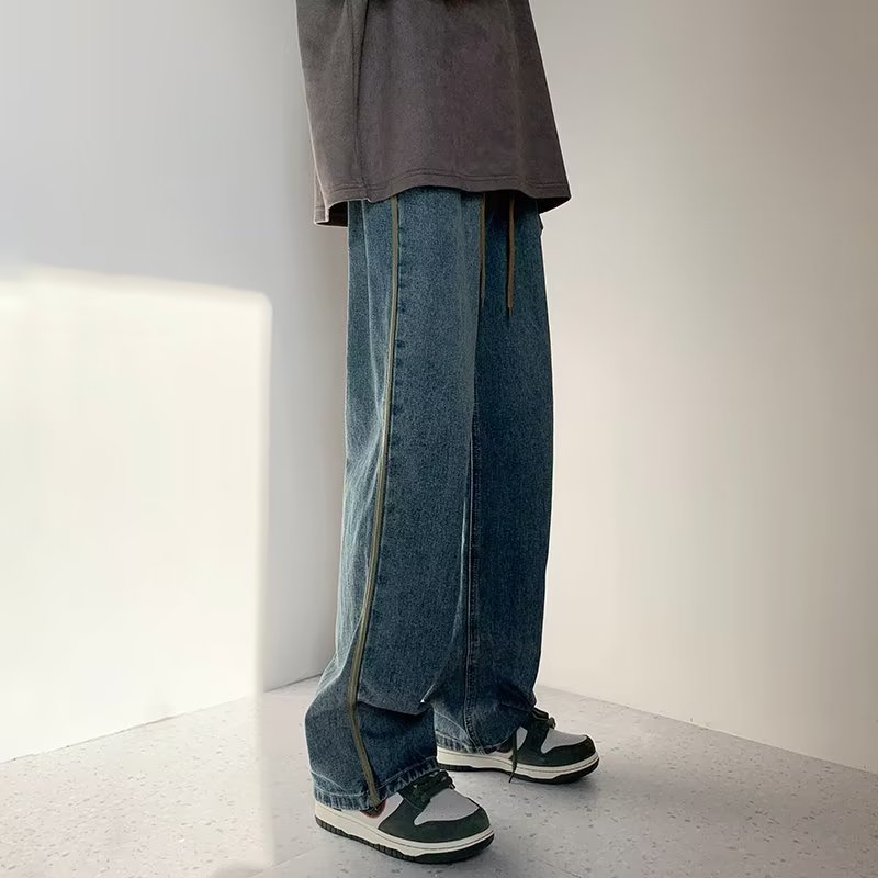 Quần Jean Ống Rộng Thời Trang Xuân Thu Cá Tính Dành Cho Nam / Size S-3xl