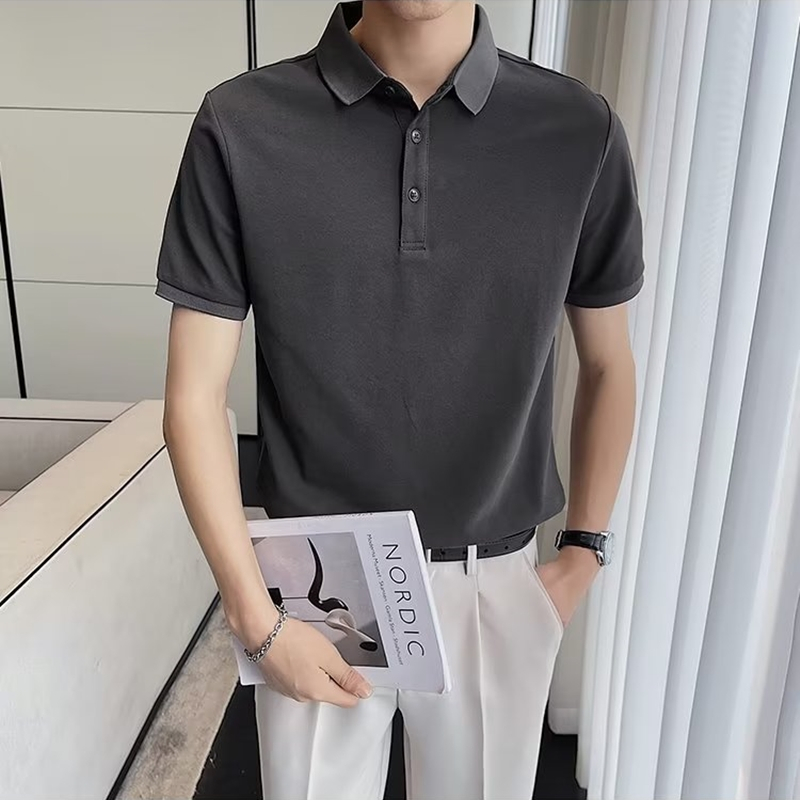 Áo Thun Polo Tay Ngắn Màu Sắc Đơn Giản Thời Trang Mùa Hè Cho Nam Giới Có Size M-5XL