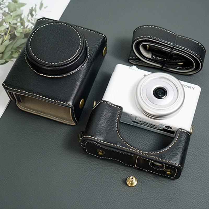 Túi Da pu Bảo Vệ Máy Ảnh sony zv-1f zv1f zv1f zve2 zv1-ii zv1ii zv1m2 Kèm Dây Đeo Vai