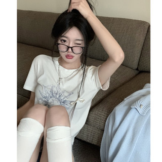 「Nonfatgirl」Áo Thun Tay Ngắn Cổ Tròn In Hình Phong Cách Hàn Quốc Ngọt Ngào Dễ Phối Đồ Thời Trang Cho Nữ