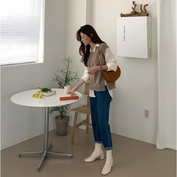 Túi Xách Đeo Vai Phối Dây Xích Phong Cách Thời Trang Hàn Quốc