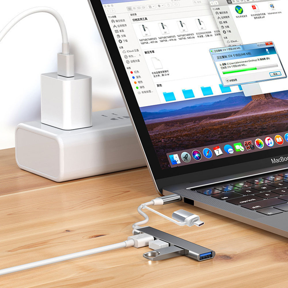 Bộ Hub Chia 4 Cổng USB 3.0 2.0 Hub OTG Cho Lenovo HUAWEI Xiaomi Macbook
