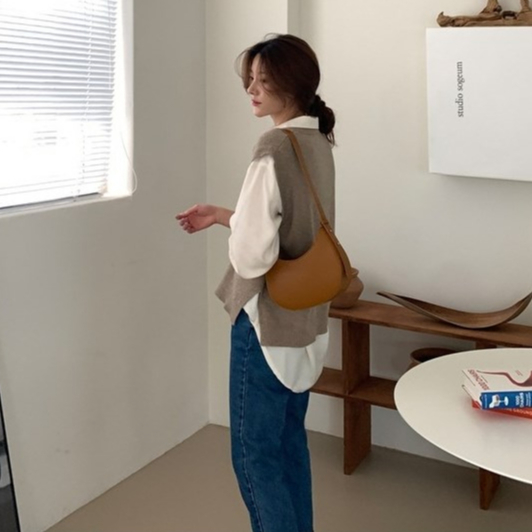 Túi Xách Đeo Vai Phối Dây Xích Phong Cách Thời Trang Hàn Quốc