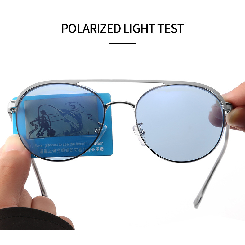 Kính Mát Gọng Kim Loại Tròn 2 Trong 1 Phong Cách Retro Thời Trang Unisex