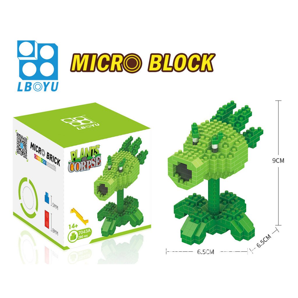 Bộ Đồ Chơi Xếp Hình Plants Zombie Hoạt Hình Dành Cho Trẻ Em
