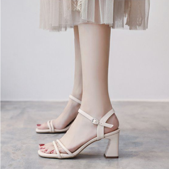 Giày Cao Gót Mũi Vuông Thoải Mái Hợp Thời Trang