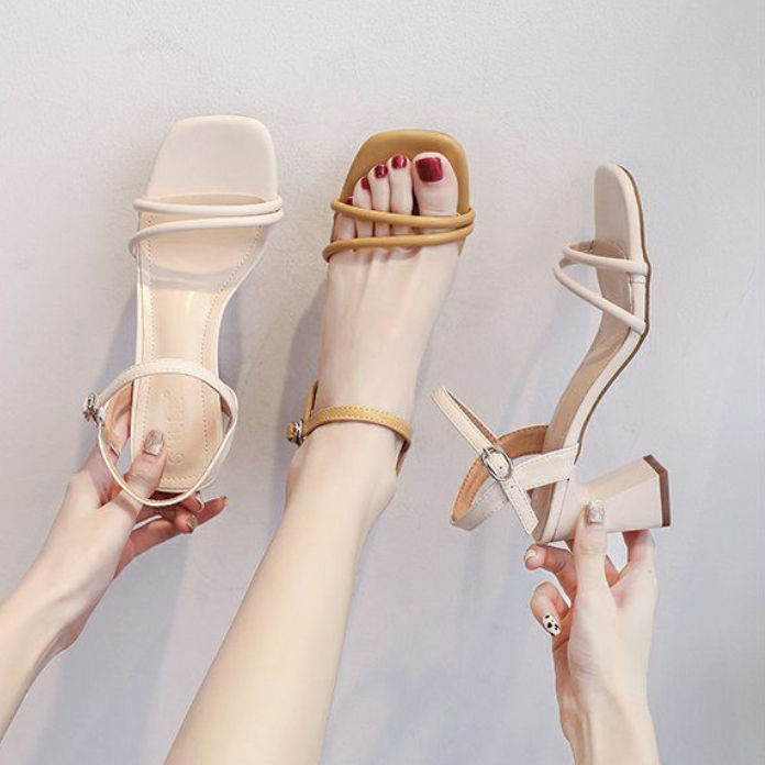 Giày Cao Gót Mũi Vuông Thoải Mái Hợp Thời Trang