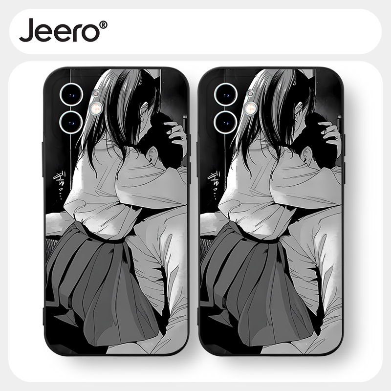 Ốp lưng JEERO mềm chống bẩn anime ngầu nam đen Cho iPhone 15 14 13 12 11 Pro Max SE 2020 X XR XS 8 7 ip 6S 6 Plus kute HFF2865