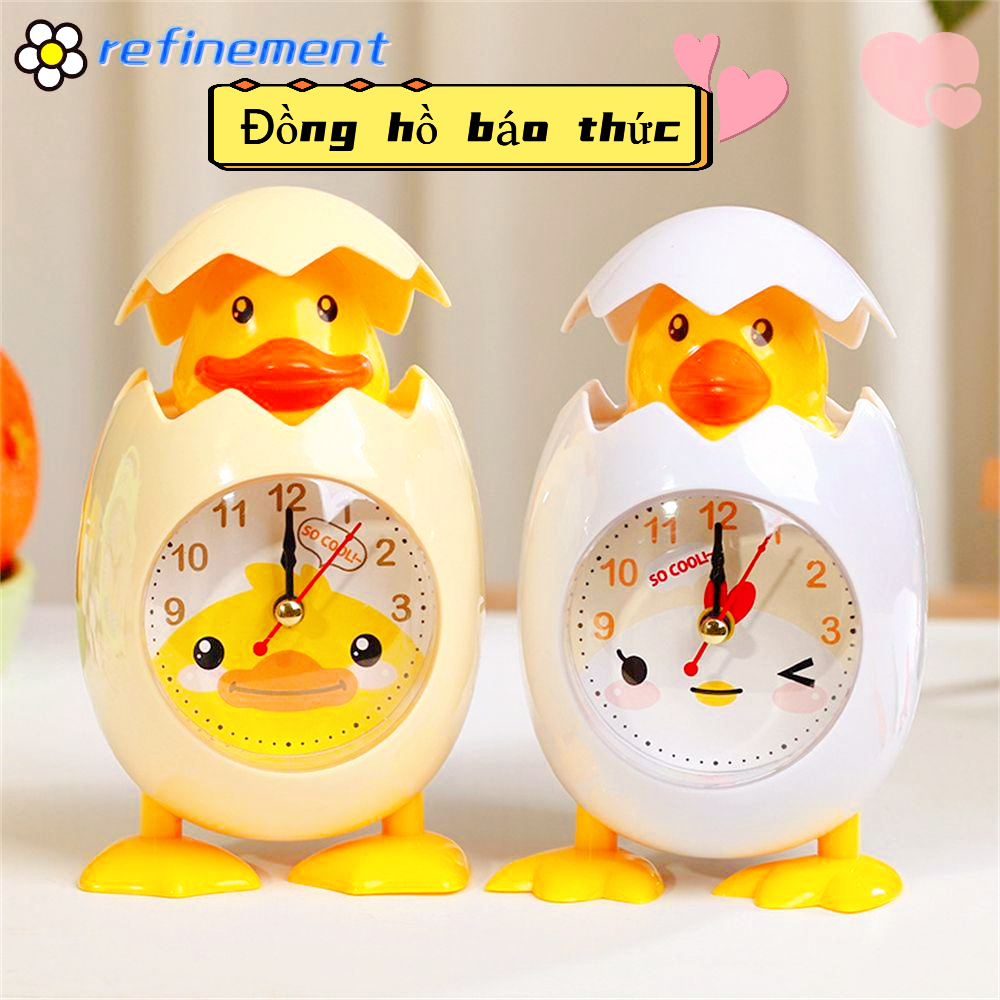 Đồng hồ báo thức để bàn thiết kế hình gà con dễ thương tiện dụng