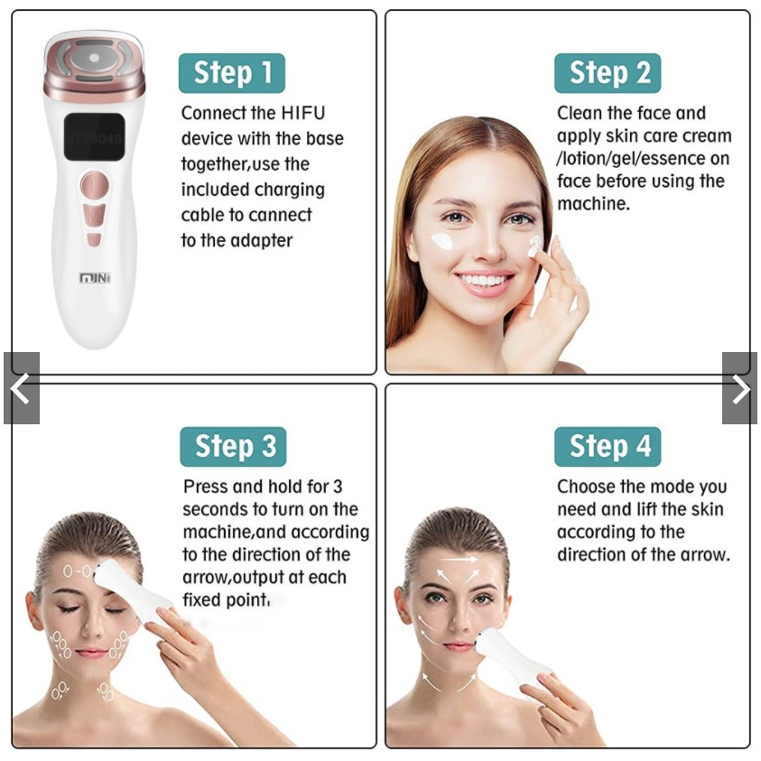 Máy Phát Sóng Siêu Âm Mini Hifu 2.0 Tần Số RF EMS Làm Đẹp Chống Nếp Nhăn Chăm Sóc Da Mặt