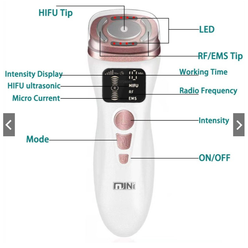 Máy Phát Sóng Siêu Âm Mini Hifu 2.0 Tần Số RF EMS Làm Đẹp Chống Nếp Nhăn Chăm Sóc Da Mặt